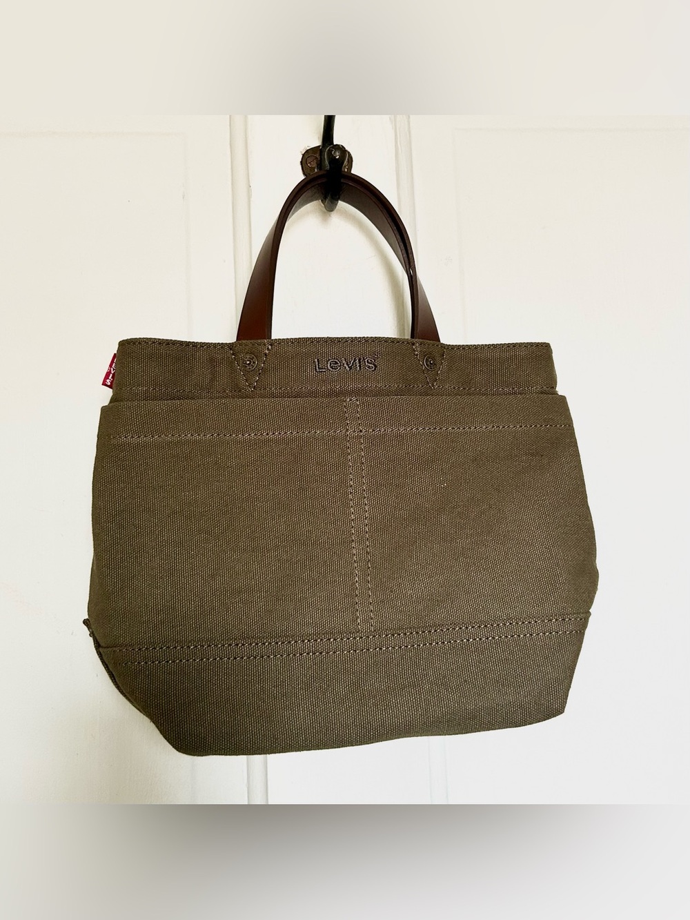 Levis Heritage Small Tote Bag Canvas Olive Green